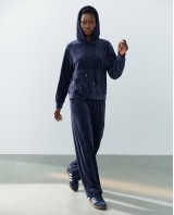 Βελουτέ Σετ Φόρμας με Hoodie και Παντελόνα navy