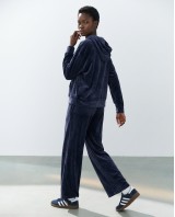 Βελουτέ Σετ Φόρμας με Hoodie και Παντελόνα navy
