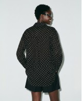 Printed Rhinestone Shirt Black