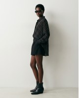 Printed Rhinestone Shirt Black