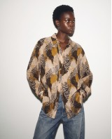 Printed Rhinestone Shirt safari