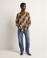 Printed Rhinestone Shirt safari