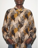 Printed Rhinestone Shirt safari