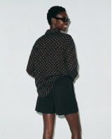 Printed Rhinestone Shirt Black