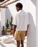 Half Moon Embroidered Shirt white