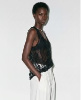 Sheer Lace Tank Top - black