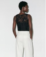 Sheer Lace Tank Top - black