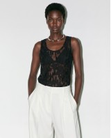Sheer Lace Tank Top - black