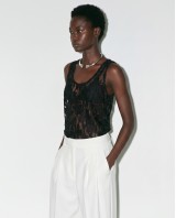 Sheer Lace Tank Top - black