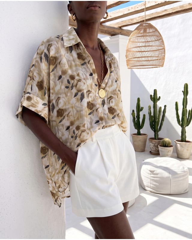 Sienna Bloom Oversized Shirt olive