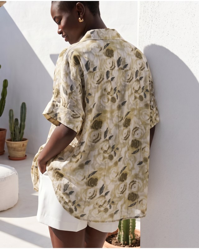 Sienna Bloom Oversized Shirt olive
