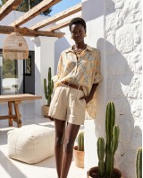 Sienna Bloom Oversized Shirt Yellow & light blue