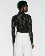 Sheer Lace Blouse - Black