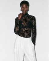 Sheer Lace Blouse - Black