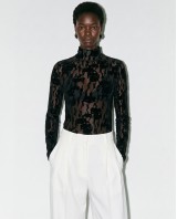 Sheer Lace Blouse - Black