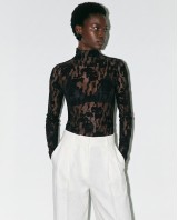 Sheer Lace Blouse - Black
