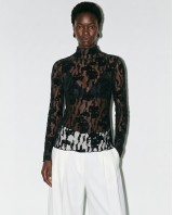Sheer Lace Blouse - Black