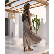 "Sahara" Maxi Φόρεμα με Ελαφρά Ημιδιαφάνεια πούρο
