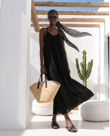 "Sahara" Maxi Φόρεμα με Ελαφρά Ημιδιαφάνεια black 