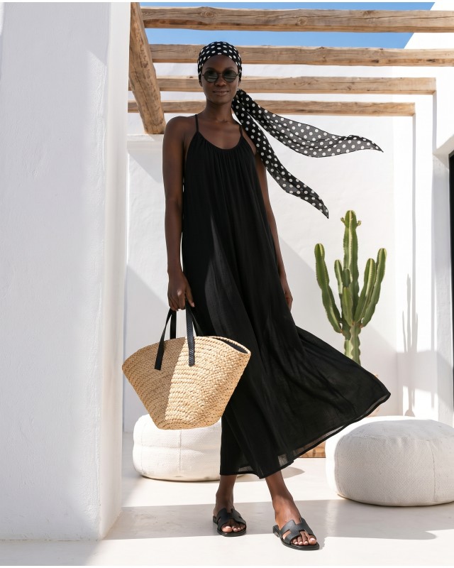 "Sahara" Maxi Φόρεμα με Ελαφρά Ημιδιαφάνεια black 