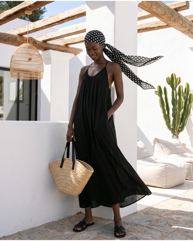 "Sahara" Maxi Φόρεμα με Ελαφρά Ημιδιαφάνεια black 
