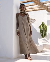 "Sahara" Maxi Φόρεμα με Ελαφρά Ημιδιαφάνεια πούρο
