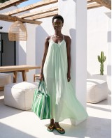 "Sahara" Maxi Φόρεμα με Ελαφρά Ημιδιαφάνεια mint