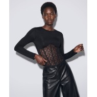 Μπλούζα Corset Style με Δαντέλα μαύρο