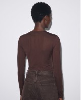 Μπλούζα Corset Style με Δαντέλα καφέ