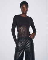 Μπλούζα Corset Style με Δαντέλα μαύρο