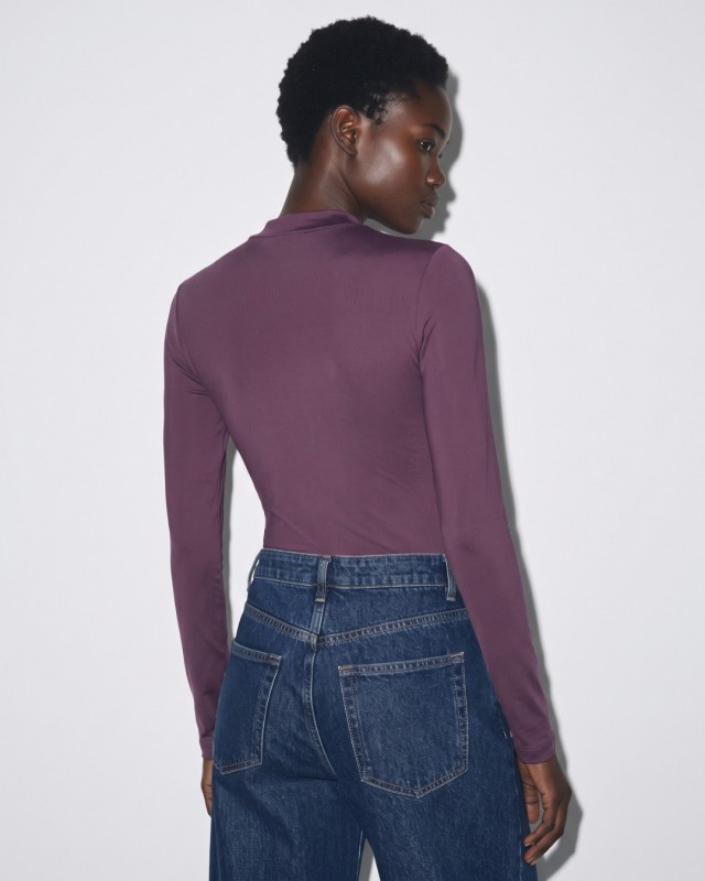 Μπλούζα Corset Style με Δαντέλα plum