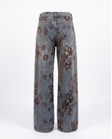 Velvet Flower High-Waist Wide-Leg Jeans