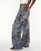 Velvet Flower High-Waist Wide-Leg Jeans