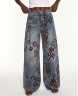 Velvet Flower High-Waist Wide-Leg Jeans