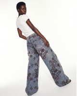 Velvet Flower High-Waist Wide-Leg Jeans