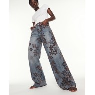 Velvet Flower High-Waist Wide-Leg Jeans