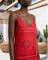 Φόρεμα με αυξομείωση στην τιράντα & σετ scrunchie Red Tiger Print