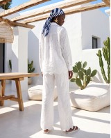 Coastal Chic Broderie Lounge Set white