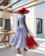 Blue Horizon Ριγέ Shirt Dress με Cut-Out