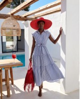 Blue Horizon Ριγέ Shirt Dress με Cut-Out