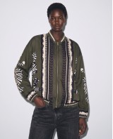 Bomber Jacket με Tiger Print & Φερμουάρ - Χακί