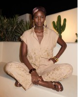 Oasis Gold-Embroidered Co-ord Set beige
