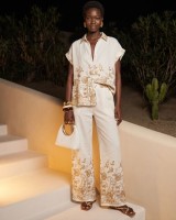 Oasis Gold-Embroidered Co-ord Set white