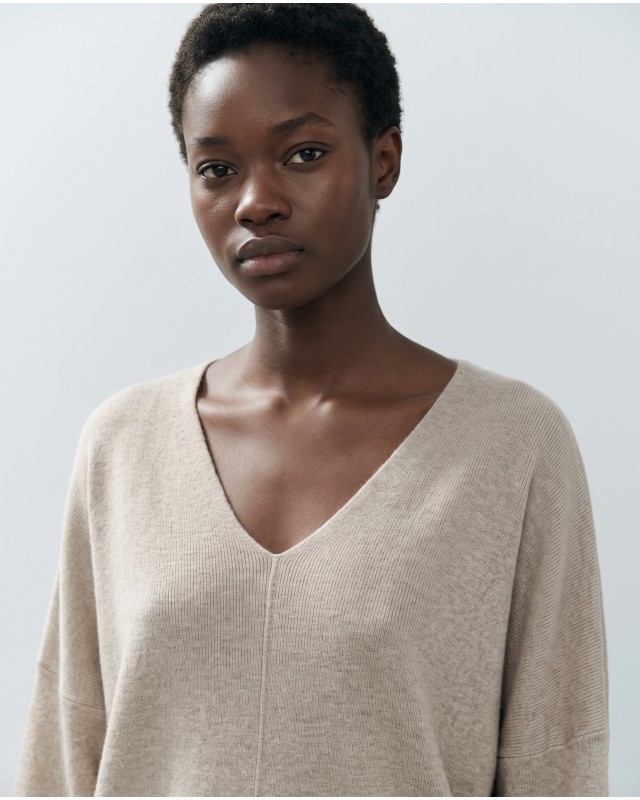 Πλεκτό Σετ V-Neck με Παντελόνα – Πούρο