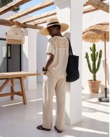 Σετ "Ibiza Crochet" ριγέ sand