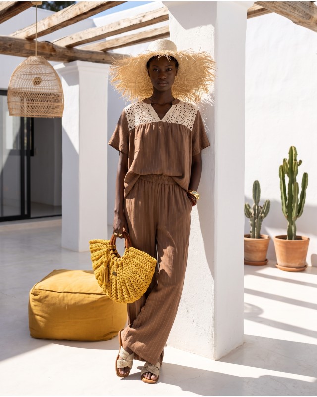 Σετ "Ibiza Crochet" ριγέ πούρο