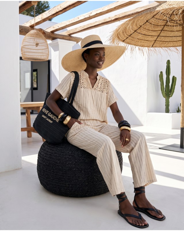 Σετ "Ibiza Crochet" ριγέ sand