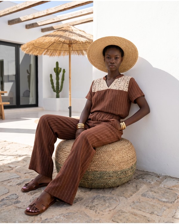Σετ "Ibiza Crochet" ριγέ πούρο