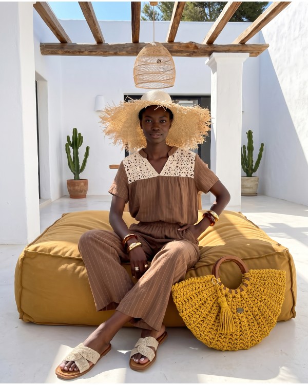 Σετ "Ibiza Crochet" ριγέ πούρο