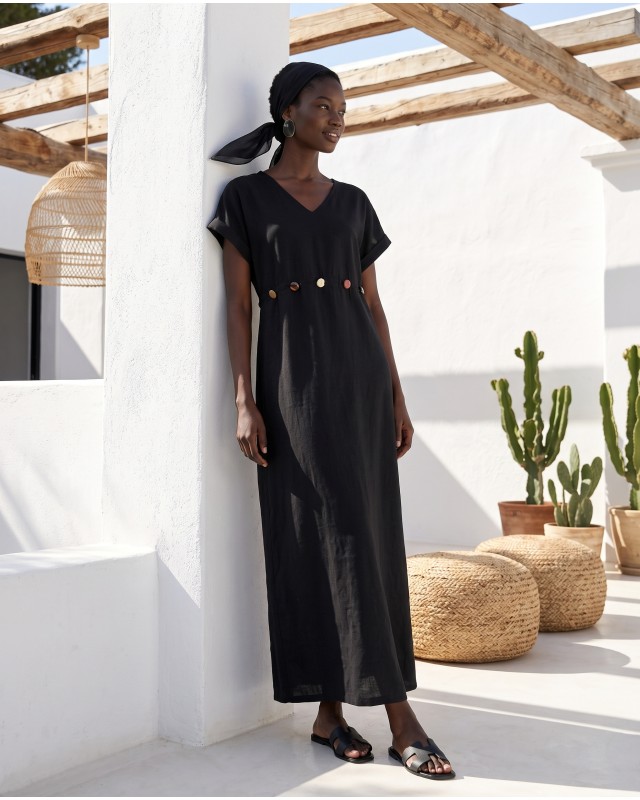 Celeste Embellished Waist Dress black